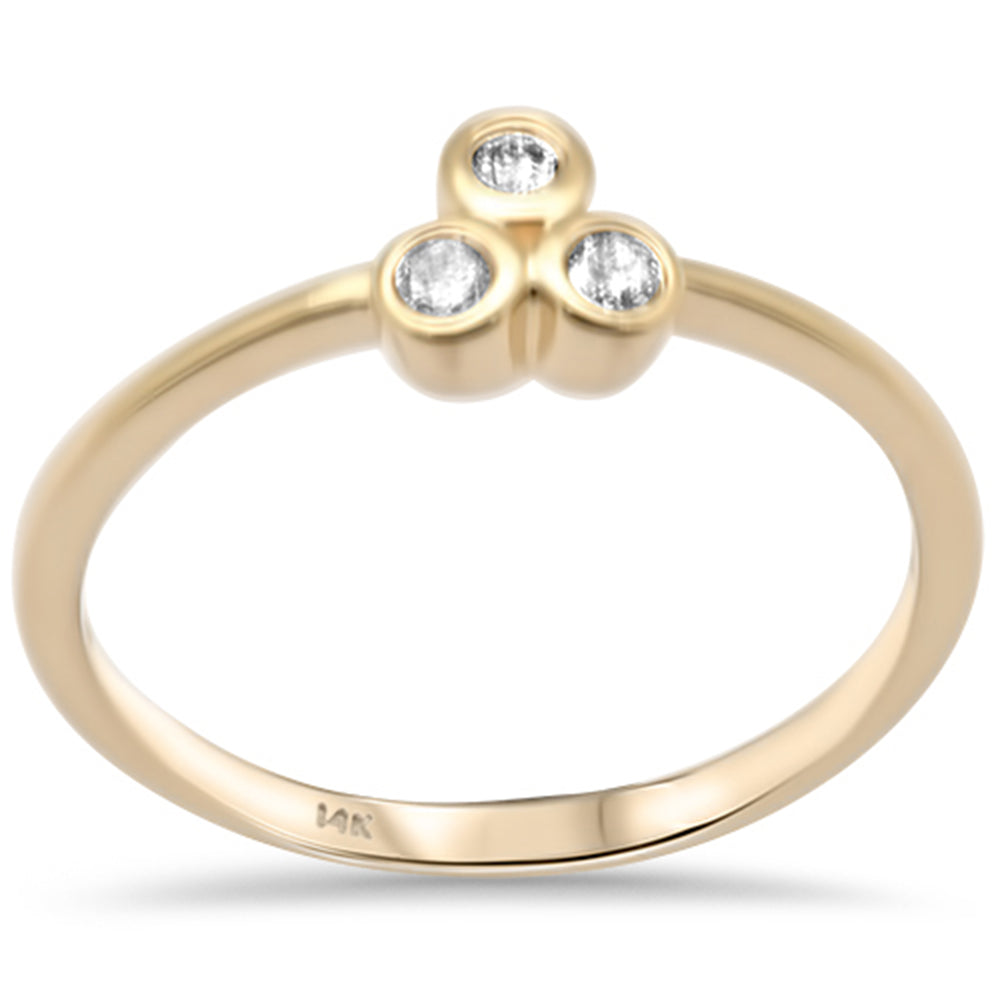 DIAMOND CLOSEOUT! .11ct G SI 14K Yellow Gold Diamond Three Stone Ring Size 6.5