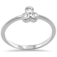 DIAMOND CLOSEOUT! .11ct G SI 14K White Gold Diamond Three Stone Ring Size 6.5