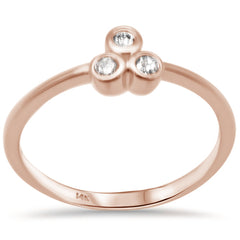 DIAMOND CLOSEOUT! .09ct G SI 14K Rose Gold Diamond Three Stone Ring Size 6.5