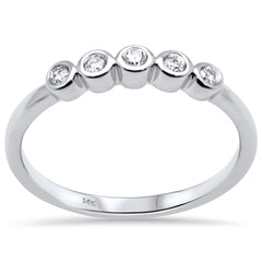 DIAMOND CLOSEOUT! .14ct G SI 14K White Gold Diamond Five Diamond Bezel Ring Size 6.5