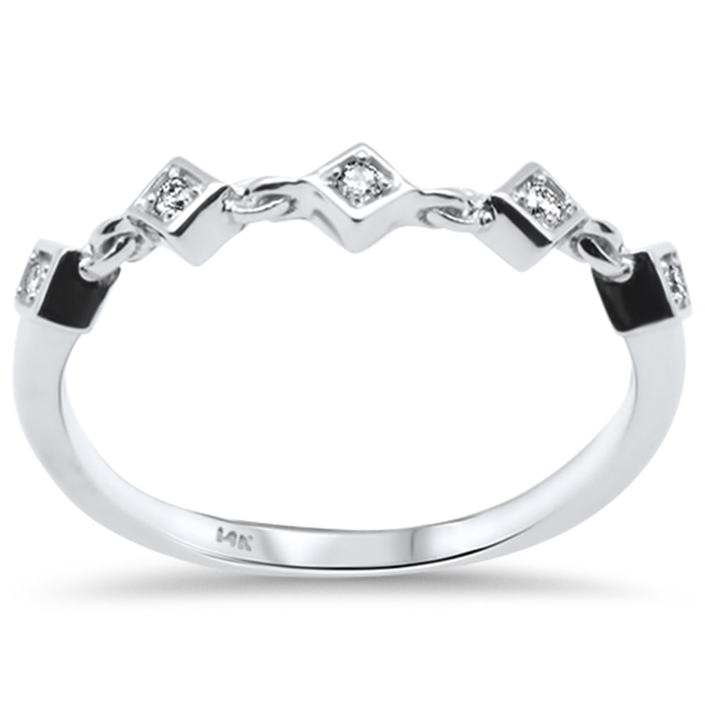 DIAMOND CLOSEOUT! .05ct G SI 14K White Gold Diamond Ladies Band Ring Size 6.5