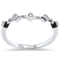 DIAMOND CLOSEOUT! .05ct G SI 14K White Gold Diamond Ladies Band Ring Size 6.5