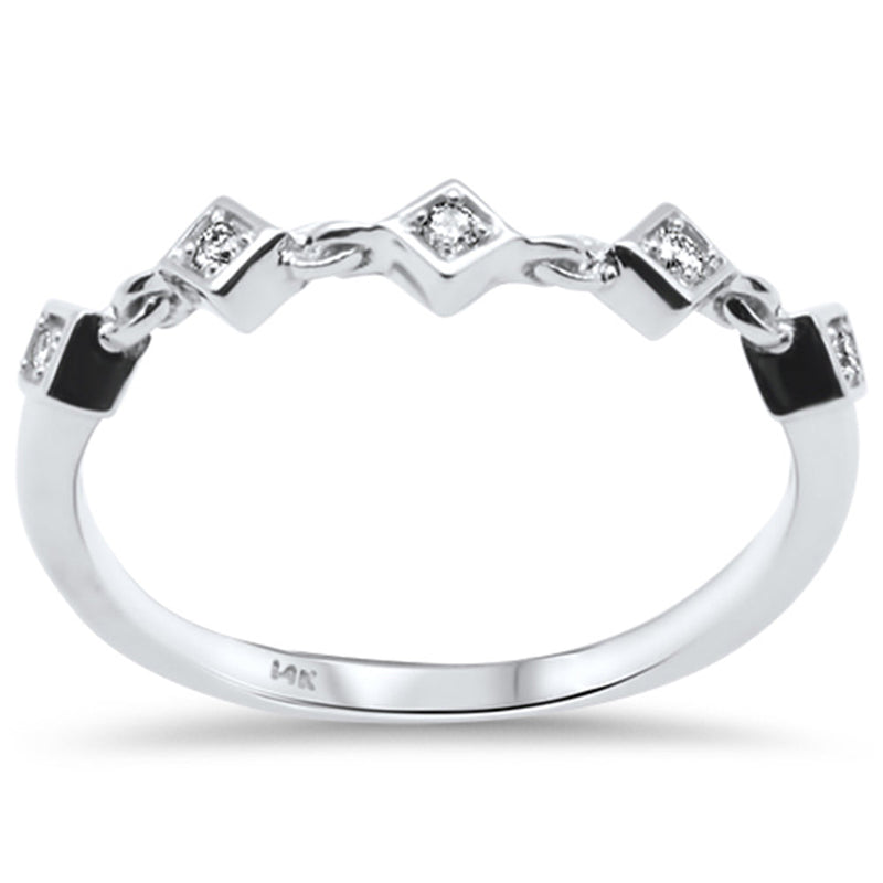DIAMOND CLOSEOUT! .05ct G SI 14K White Gold Diamond Ladies Band Ring Size 6.5