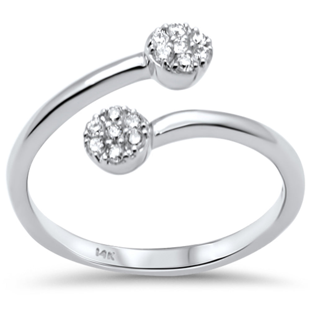 .18ct G SI 14K White Gold Diamond Ladies Wrap around Ring Size 6.5