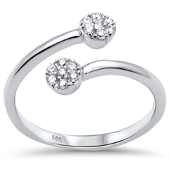 .18ct G SI 14K White Gold Diamond Ladies Wrap around Ring Size 6.5