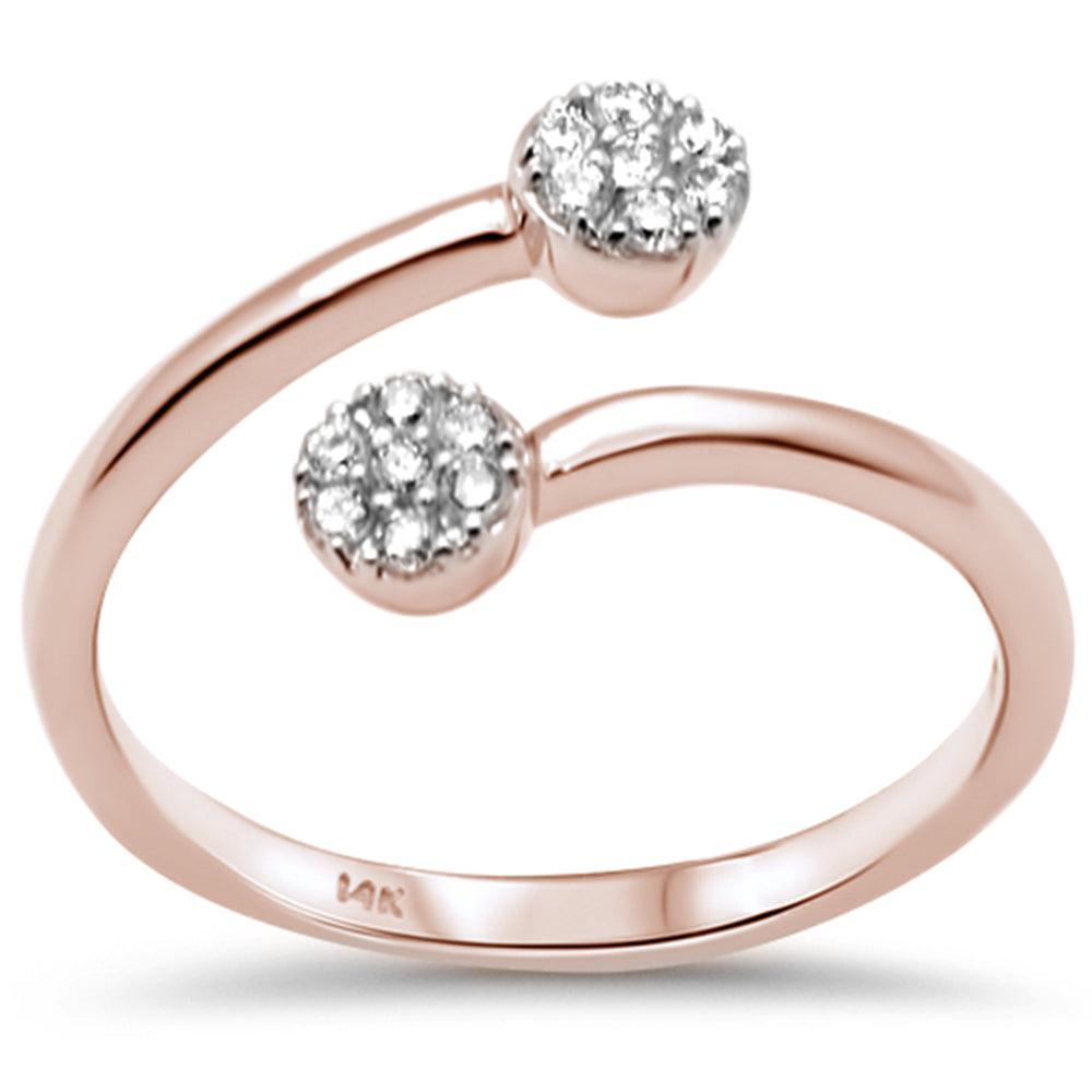 DIAMOND CLOSEOUT! .17ct G SI 14K Rose Gold Diamond Ladies Wrap around Ring Size 6.5