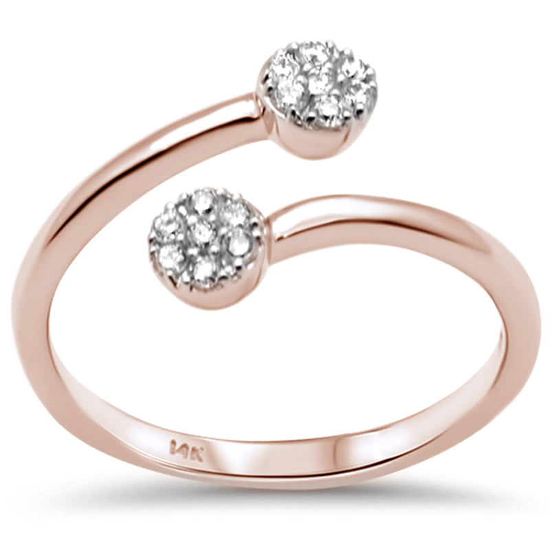 DIAMOND CLOSEOUT! .17ct G SI 14K Rose Gold Diamond Ladies Wrap around Ring Size 6.5