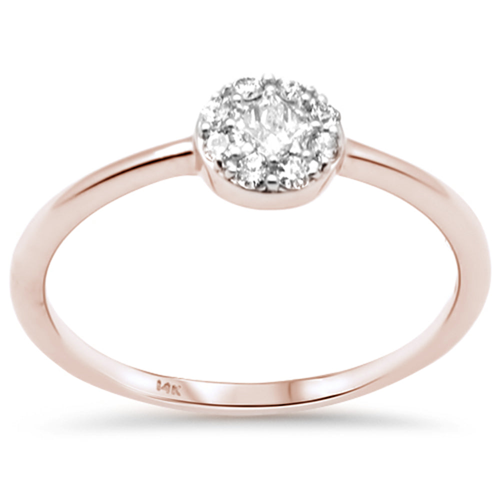 DIAMOND CLOSEOUT! .20ct G SI 14K Rose Gold Diamond Ladies Halo Ring Size 6.5