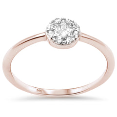DIAMOND CLOSEOUT! .20ct G SI 14K Rose Gold Diamond Ladies Halo Ring Size 6.5