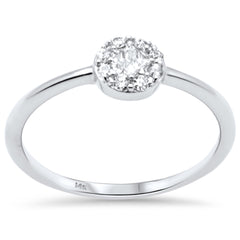 DIAMOND CLOSEOUT! .21ct G SI 14K White Gold Diamond Ladies Halo Ring Size 6.5