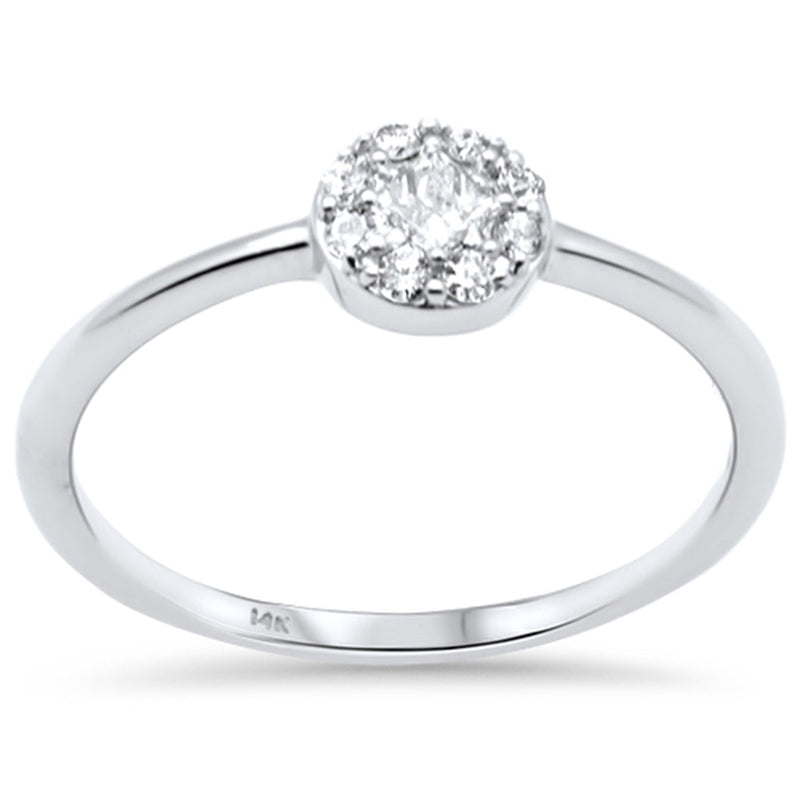 DIAMOND CLOSEOUT! .21ct G SI 14K White Gold Diamond Ladies Halo Ring Size 6.5
