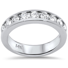 DIAMOND CLOSEOUT! 1.11ct G SI 14K White Gold Diamond Wedding Band Ring Size 6.5