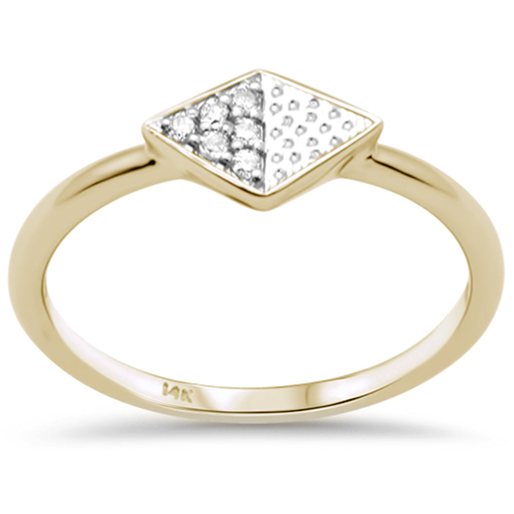 DIAMOND CLOSEOUT! .06ct G SI 14K Yellow Gold Diamond Shaped Ring Size 6.5
