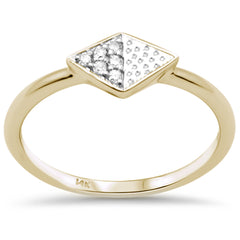 DIAMOND CLOSEOUT! .06ct G SI 14K Yellow Gold Diamond Shaped Ring Size 6.5