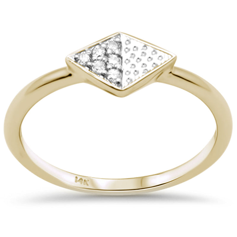 DIAMOND CLOSEOUT! .06ct G SI 14K Yellow Gold Diamond Shaped Ring Size 6.5