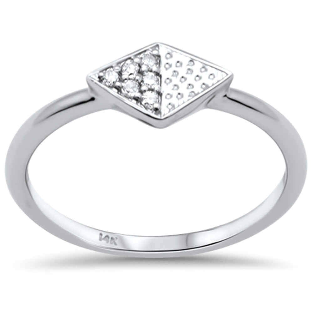 DIAMOND CLOSEOUT! .06ct G SI 14K White Gold Diamond Shaped Ring Size 6.5
