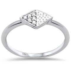 DIAMOND CLOSEOUT! .06ct G SI 14K White Gold Diamond Shaped Ring Size 6.5