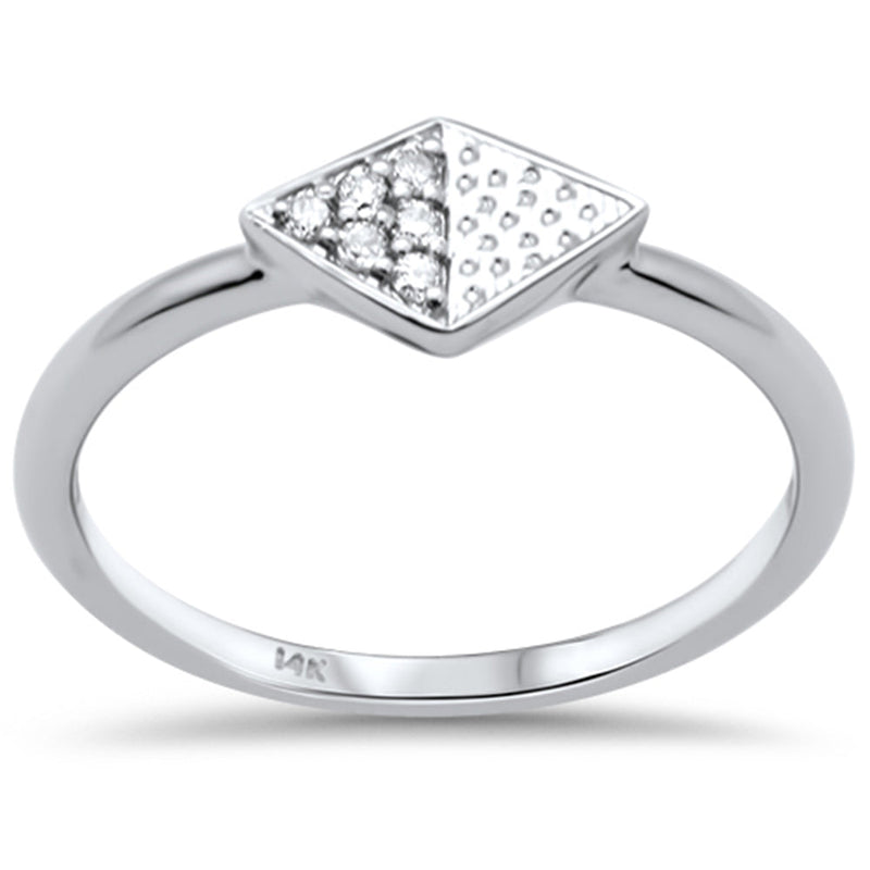 DIAMOND CLOSEOUT! .06ct G SI 14K White Gold Diamond Shaped Ring Size 6.5