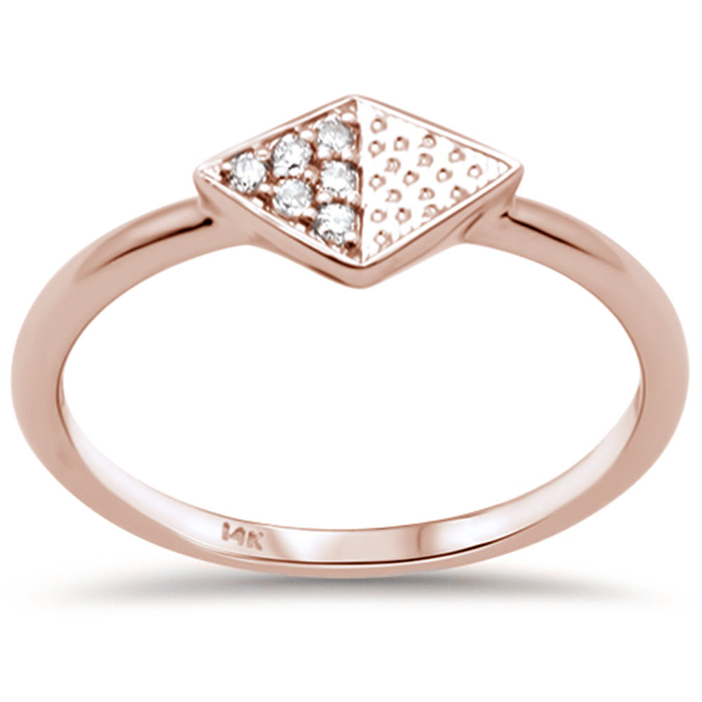 DIAMOND CLOSEOUT! .06ct G SI 14K Rose Gold Diamond Shaped Ring Size 6.5