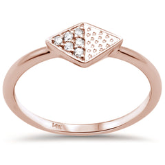 DIAMOND CLOSEOUT! .06ct G SI 14K Rose Gold Diamond Shaped Ring Size 6.5