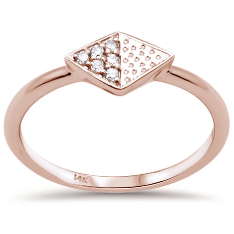 DIAMOND CLOSEOUT! .06ct G SI 14K Rose Gold Diamond Shaped Ring Size 6.5