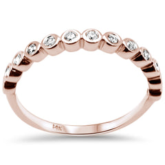 DIAMOND CLOSEOUT! .22ct G SI 14K Rose Gold Diamond Bezel Ring Size 6.5