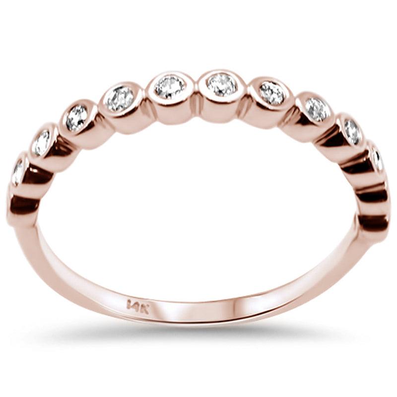 DIAMOND CLOSEOUT! .22ct G SI 14K Rose Gold Diamond Bezel Ring Size 6.5