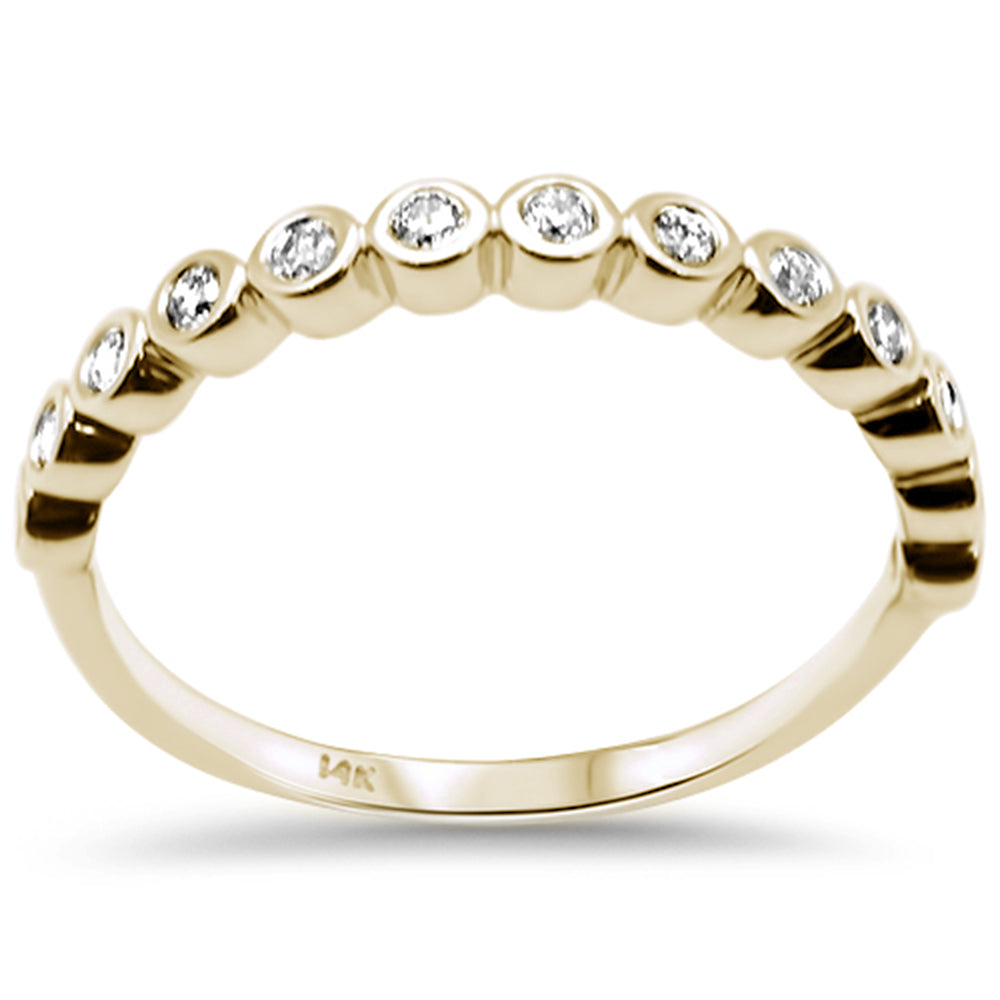 DIAMOND CLOSEOUT! .19ct G SI 14K Yellow Gold Diamond Bezel Ring Size 6.5