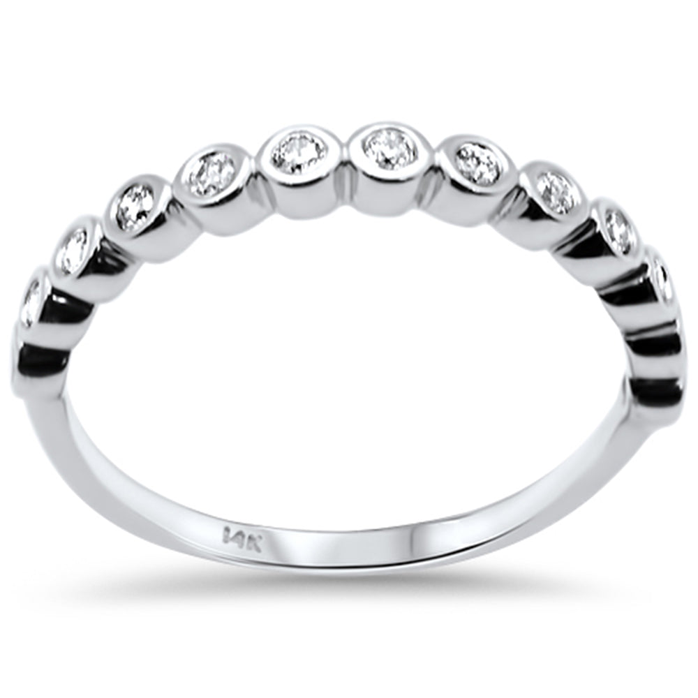 DIAMOND CLOSEOUT! .19ct G SI 14K White Gold Diamond Bezel Ring Size 6.5