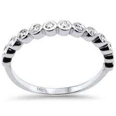 DIAMOND CLOSEOUT! .19ct G SI 14K White Gold Diamond Bezel Ring Size 6.5