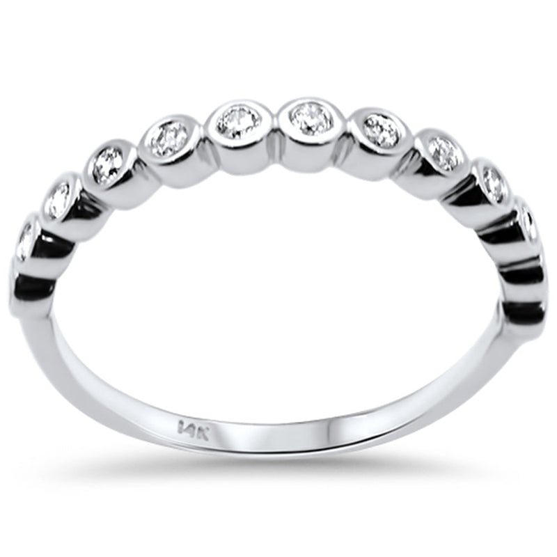 DIAMOND CLOSEOUT! .19ct G SI 14K White Gold Diamond Bezel Ring Size 6.5