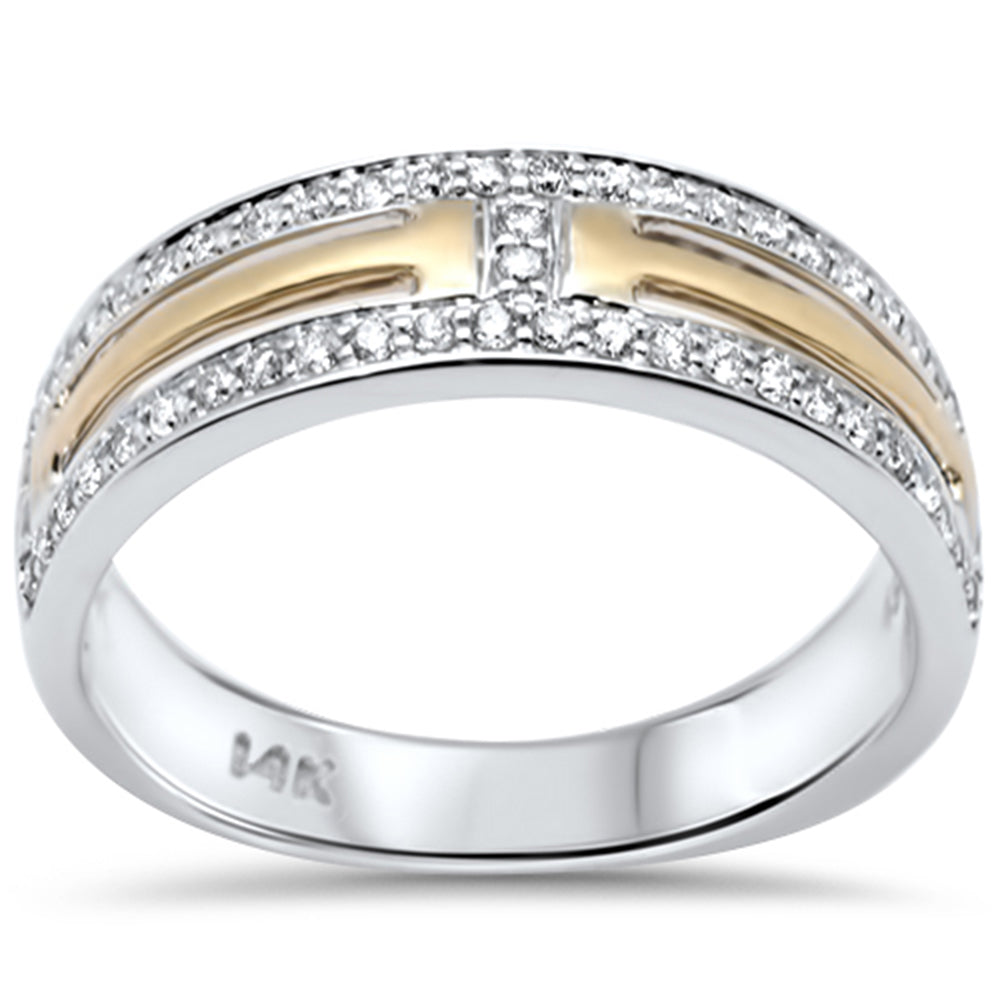 DIAMOND CLOSEOUT!  .54ct G SI 14K Two Tone Gold Diamond Men's Band Ring Size 10