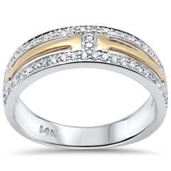 DIAMOND CLOSEOUT!  .54ct G SI 14K Two Tone Gold Diamond Men's Band Ring Size 10