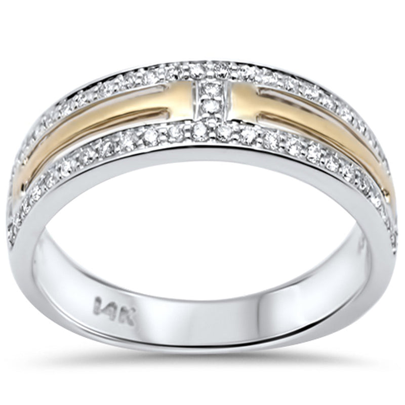 DIAMOND CLOSEOUT!  .54ct G SI 14K Two Tone Gold Diamond Men's Band Ring Size 10