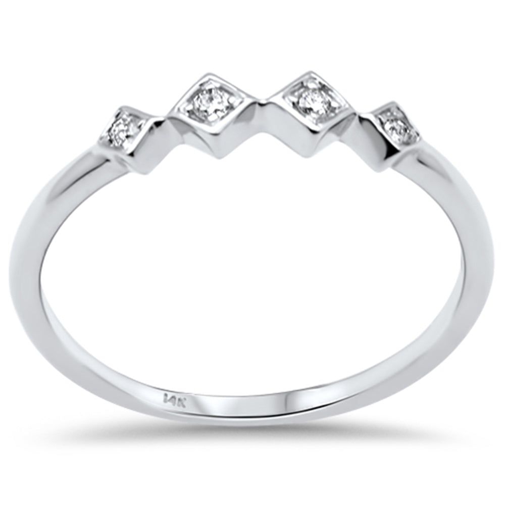 DIAMOND CLOSEOUT! .05ct G SI 14K White Gold Diamond Set Band Ring Size 6.5