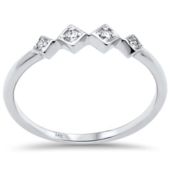 DIAMOND CLOSEOUT! .05ct G SI 14K White Gold Diamond Set Band Ring Size 6.5