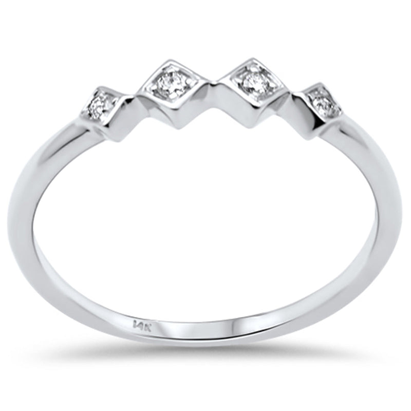 DIAMOND CLOSEOUT! .05ct G SI 14K White Gold Diamond Set Band Ring Size 6.5