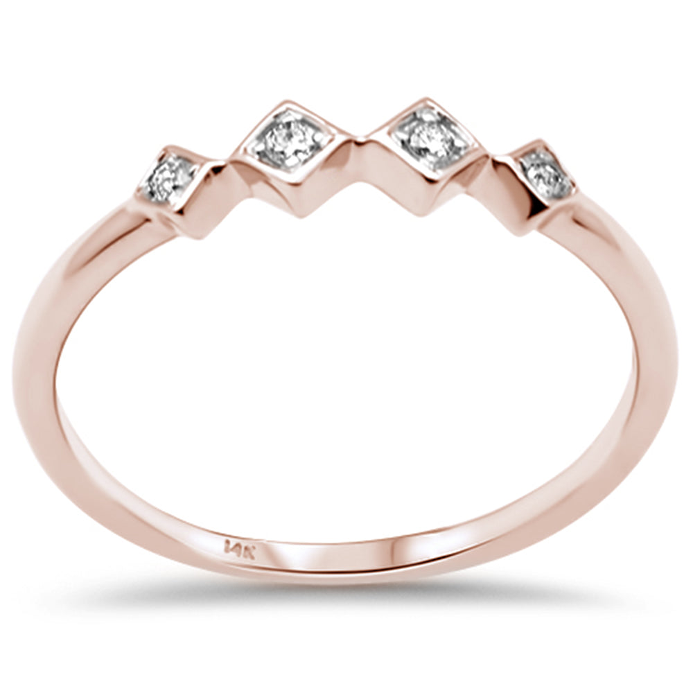 DIAMOND CLOSEOUT! .05ct G SI 14K Rose Gold Diamond Set Band Ring Size 6.5