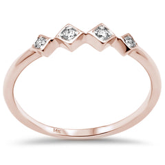 DIAMOND CLOSEOUT! .05ct G SI 14K Rose Gold Diamond Set Band Ring Size 6.5