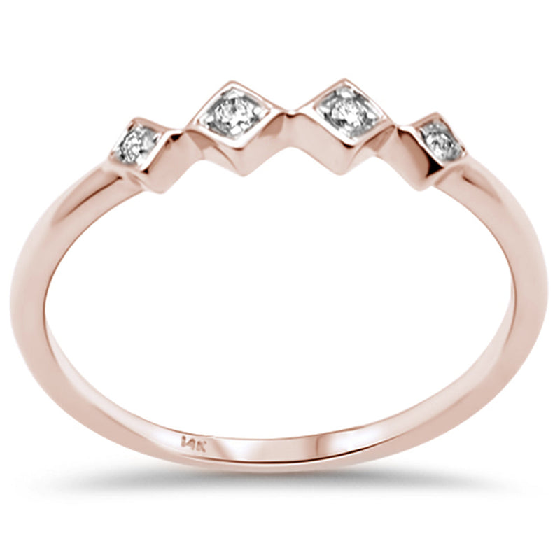 DIAMOND CLOSEOUT! .05ct G SI 14K Rose Gold Diamond Set Band Ring Size 6.5