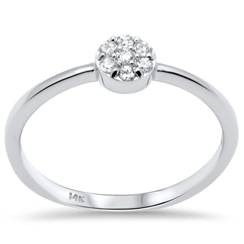 DIAMOND CLOSEOUT! .10ct G SI 14K White Gold Diamond Round Shape Ladies Ring Size 6.5