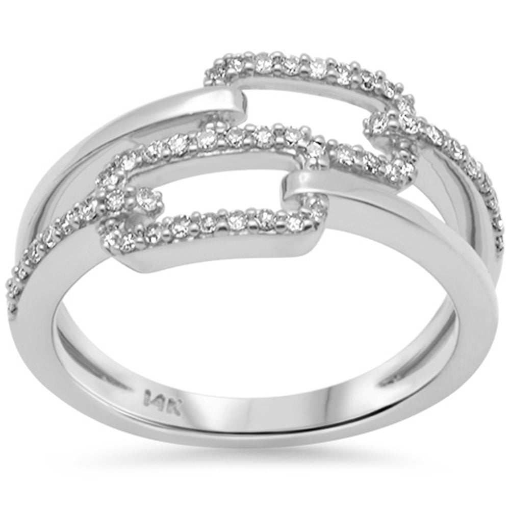 SPECIAL! .25ct G SI 14K White Gold Diamond Paperclip Style Ring Size 6.5