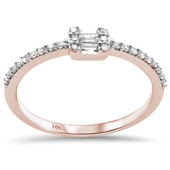 DIAMOND CLOSEOUT! .19ct G SI 14KT Rose Diamond Round & Baguette Ladies Ring Size 6.5