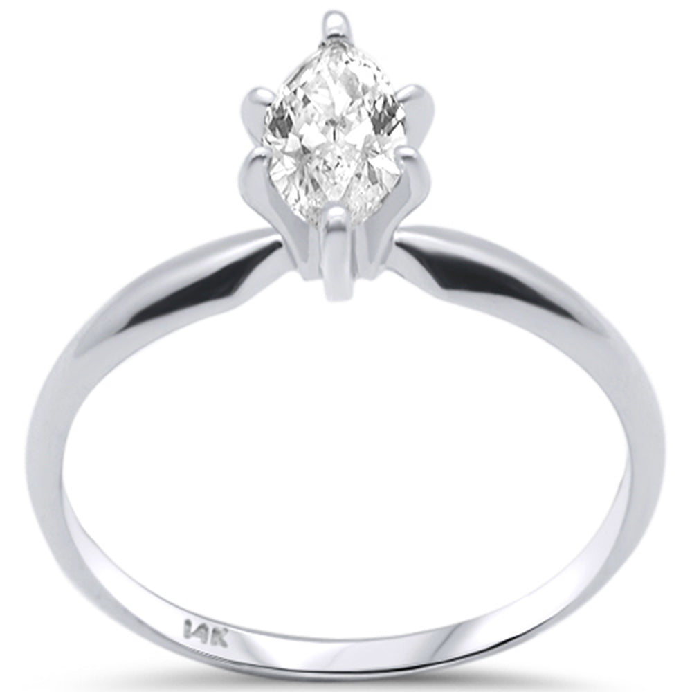 SPECIAL! .37ct G SI 14K White Gold Marquise Diamond Solitaire Ladies Ring