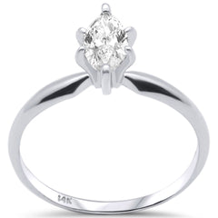 SPECIAL! .50ct G SI 14K White Gold Marquise Diamond Solitaire Ladies Ring