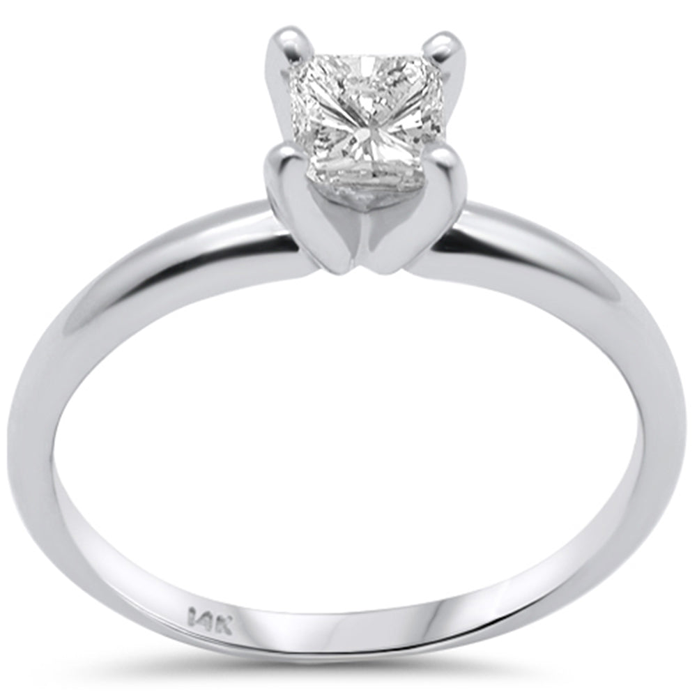 SPECIAL! .71ct G SI 14K White Gold Princess Cut Diamond Solitaire Ring Size 6.5