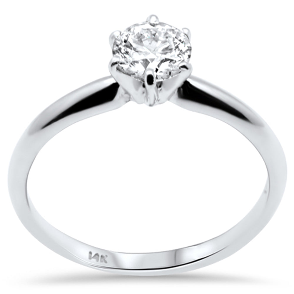 SPECIAL!.61ct G SI 14K White Gold Round Diamond Solitaire Ring Size 6.5