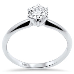 SPECIAL!.61ct G SI 14K White Gold Round Diamond Solitaire Ring Size 6.5