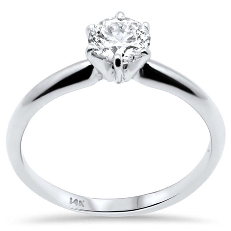 SPECIAL!.61ct G SI 14K White Gold Round Diamond Solitaire Ring Size 6.5