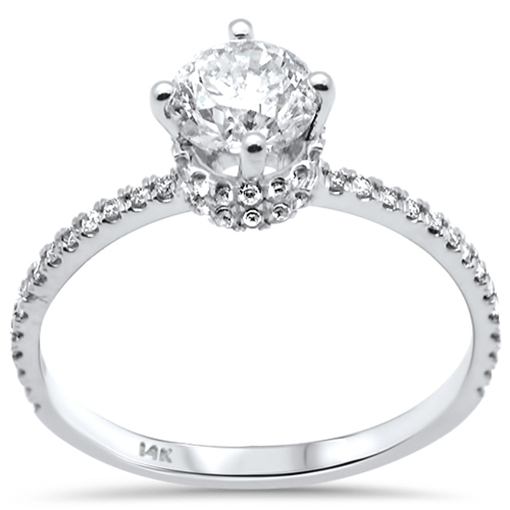 DIAMOND CLOSEOUT! 1.04ct G SI 14K White Gold Round Diamond Engagement Ring Size 6.5